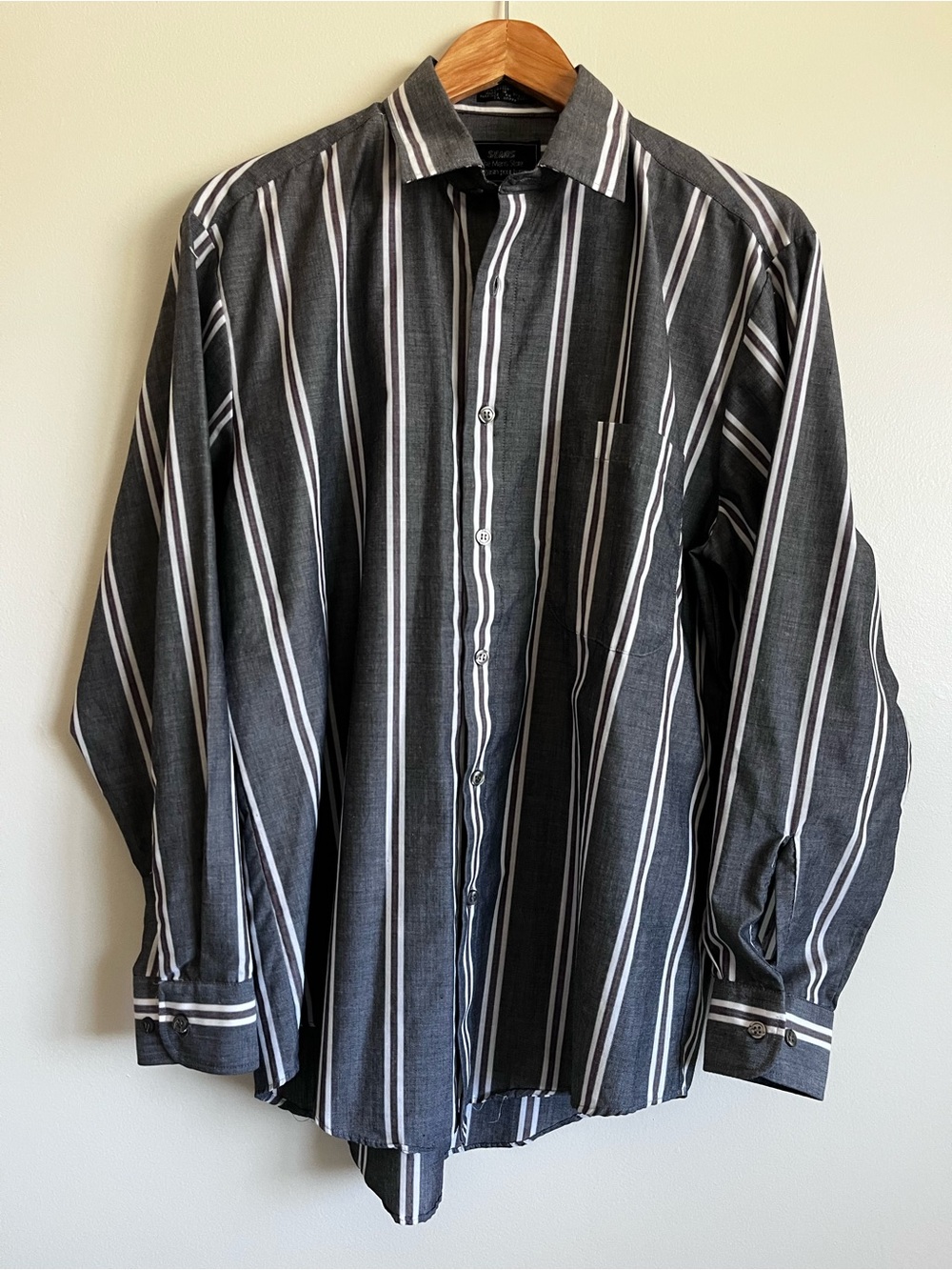Vintage 1980s Sears striped button up shirt